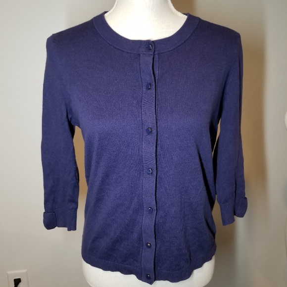 kate spade Sweaters - Kate Spade Live Colorfully Purple Cardigan Bow L